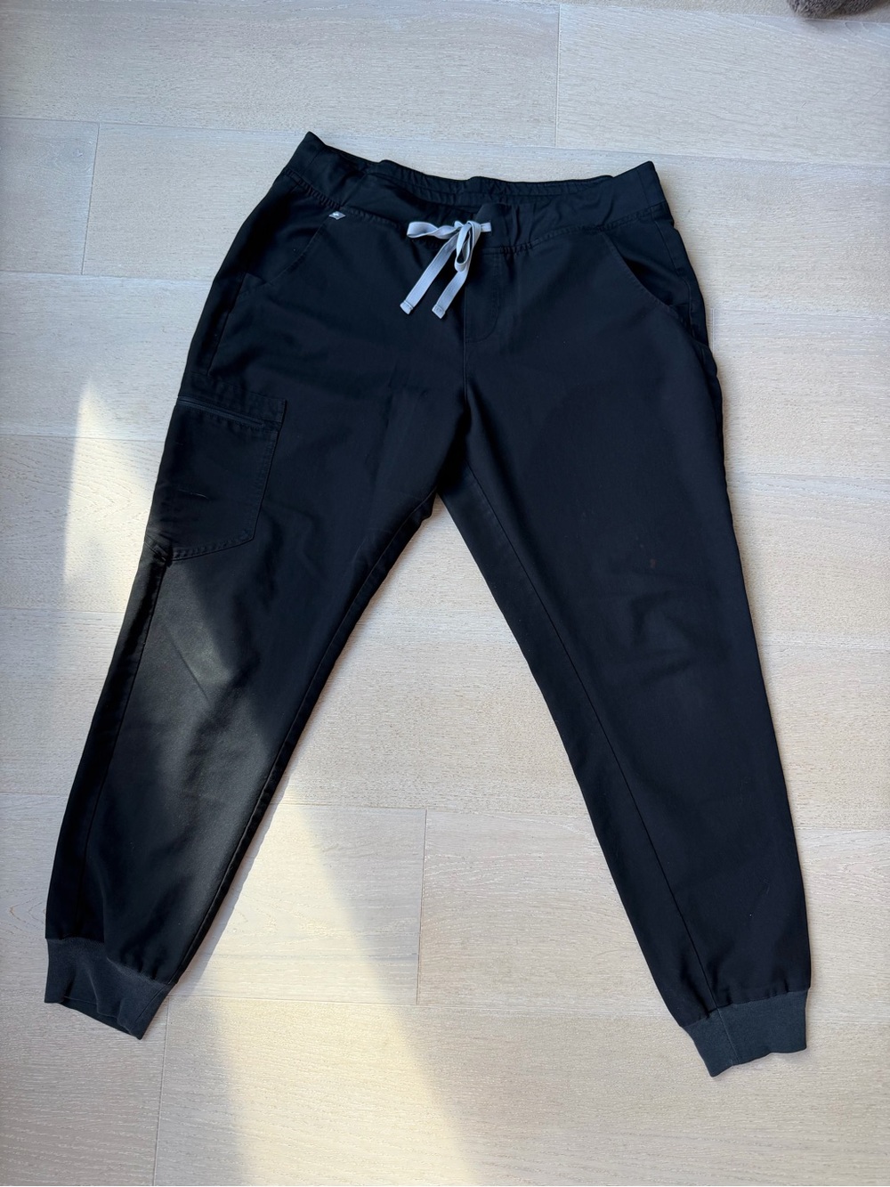 Women’s Figs Black Jogger Pants with Contrast Drawstring